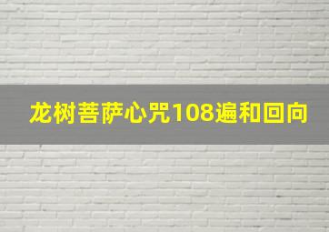 龙树菩萨心咒108遍和回向